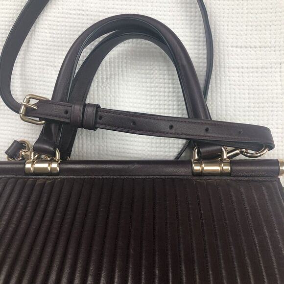 Coach Grace Brown Satchel Crossbody Strap Vertical Quilted Design Handbag 22728 - Picture 6 of 16